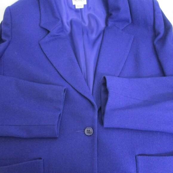 Vintage Koret 100% Wool Blazer Jacket Size 14 Purple Career Button Front EUC - Picture 4 of 8